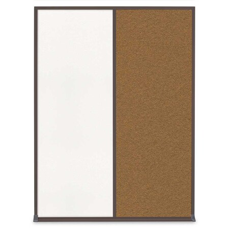 United Visual Products Single Door Radius Corkboard, 36"X36", B UV8002-BRONZE-DBURGU